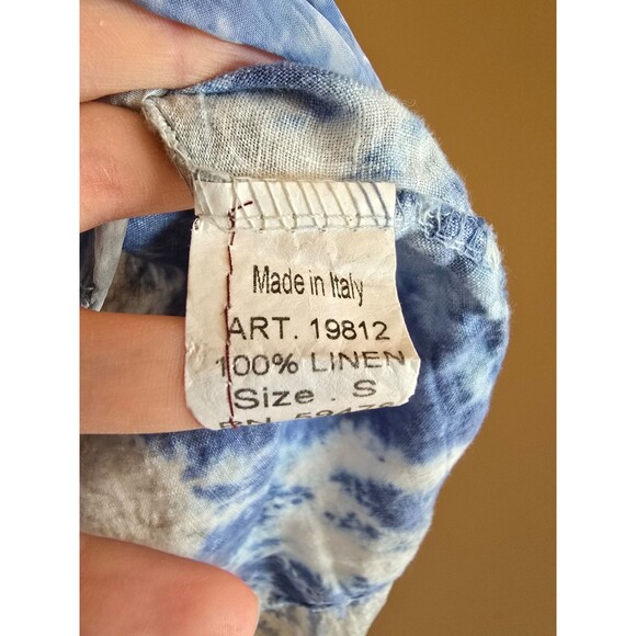Valentina Naldi 100% Linen Tie Dye Asymmetrical Hem women's size small - Picture 6 of 8